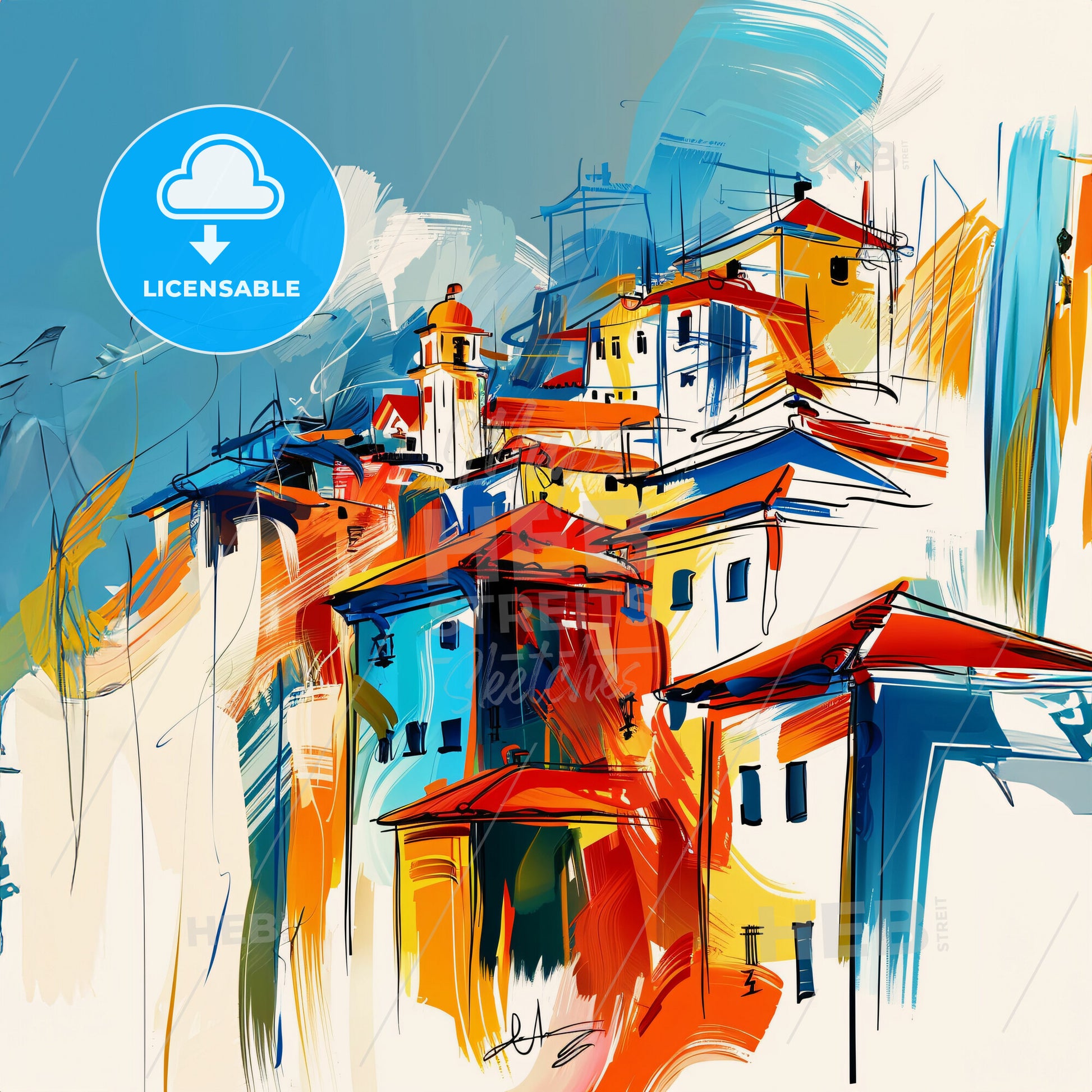 Vibrant Antananarivo, Madagascar - A Painting Of A Colorful City