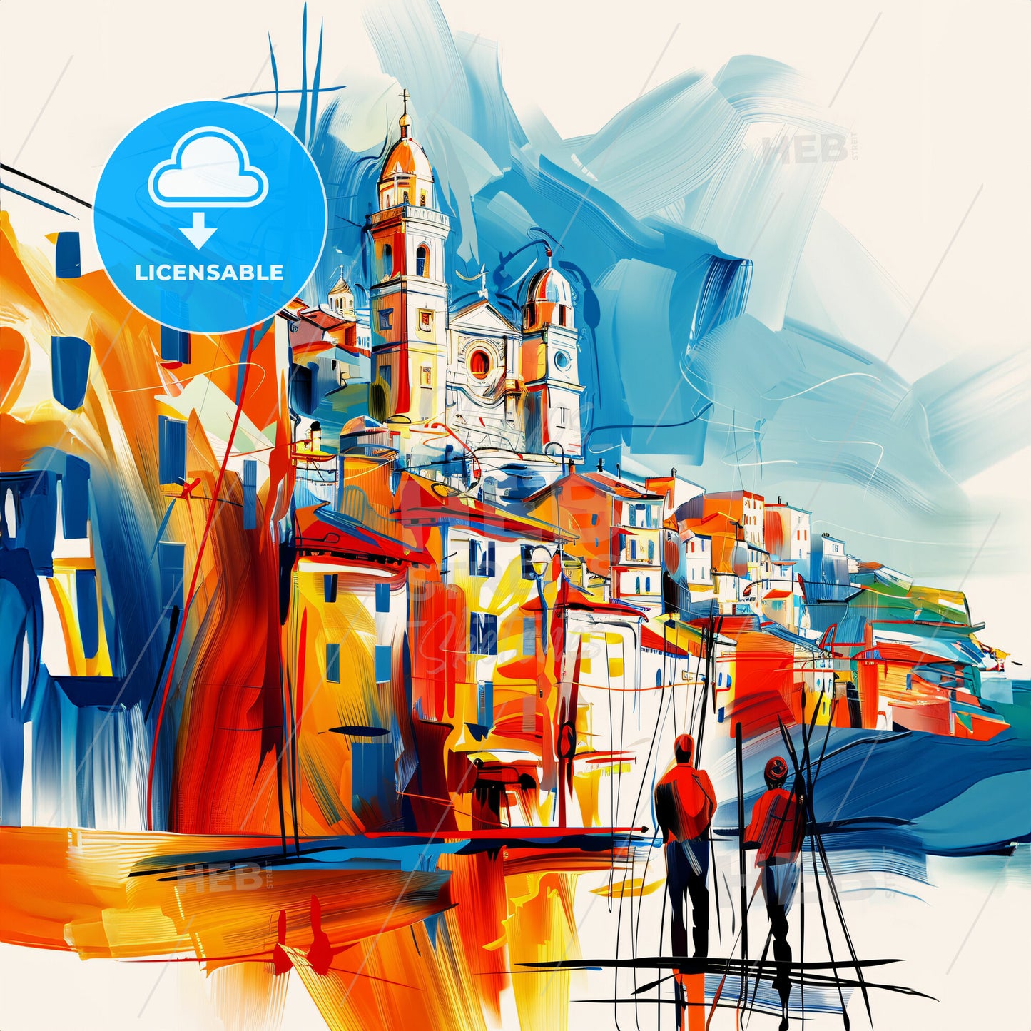 Vibrant Antibes, France - A Painting Of A City