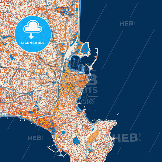 Colorful Antibes Street Map with Labels and Buildings