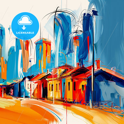 Vibrant Antofagasta, Chile - A Colorful Cityscape With Buildings And Street Lights