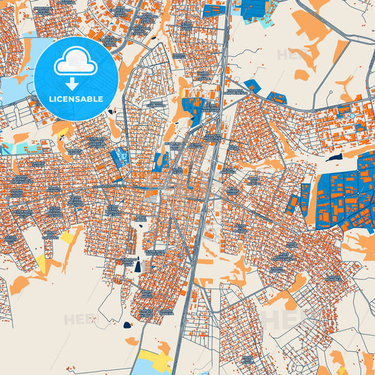 Colorful Aparecida de Goiania Street Map with Labels and Buildings