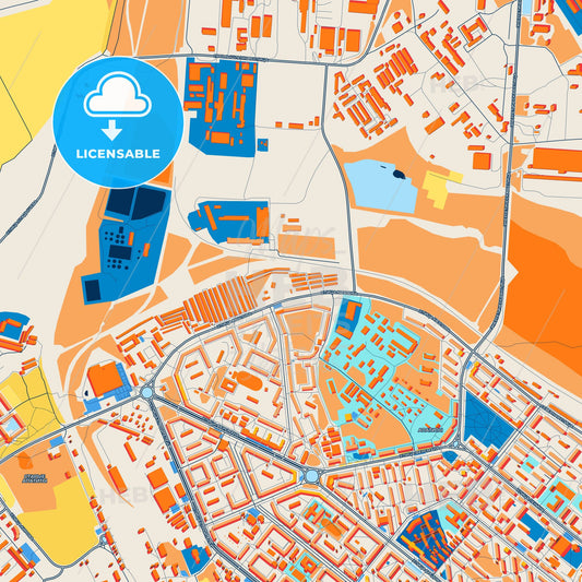 Colorful Apatity Street Map with Labels and Buildings
