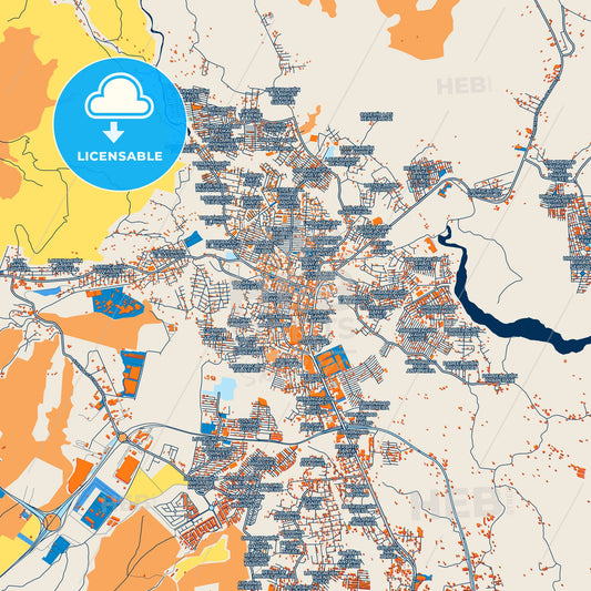 Colorful Apopa Street Map with Labels and Buildings