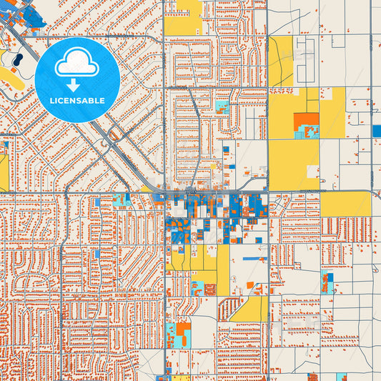 Colorful Apple Valley Street Map with Labels and Buildings