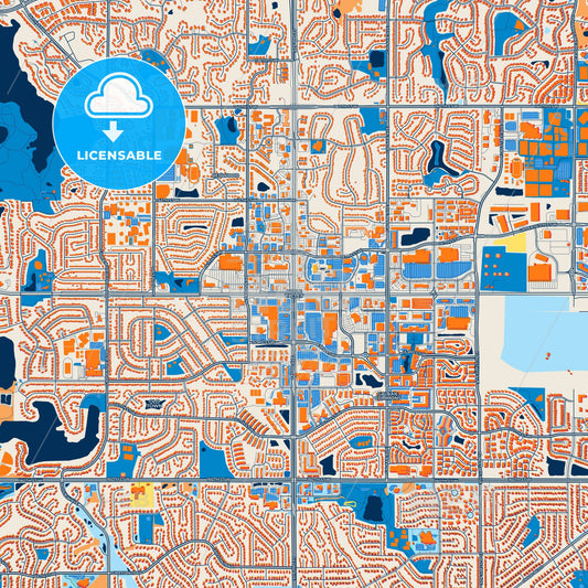 Colorful Apple Valley Street Map with Labels and Buildings