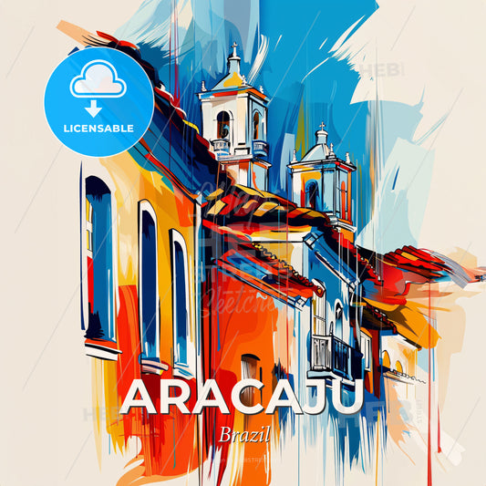 Vibrant Aracaju, Brazil - A Colorful Painting Of A Building - Square format print template