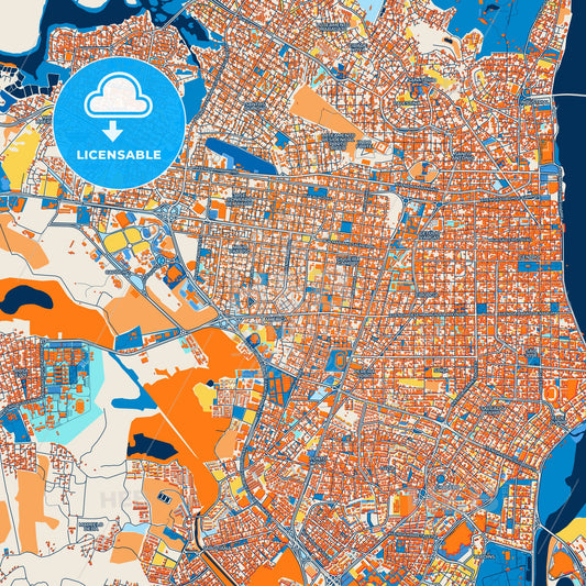 Colorful Aracaju Street Map with Labels and Buildings