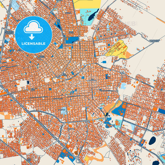 Colorful Aracatuba Street Map with Labels and Buildings