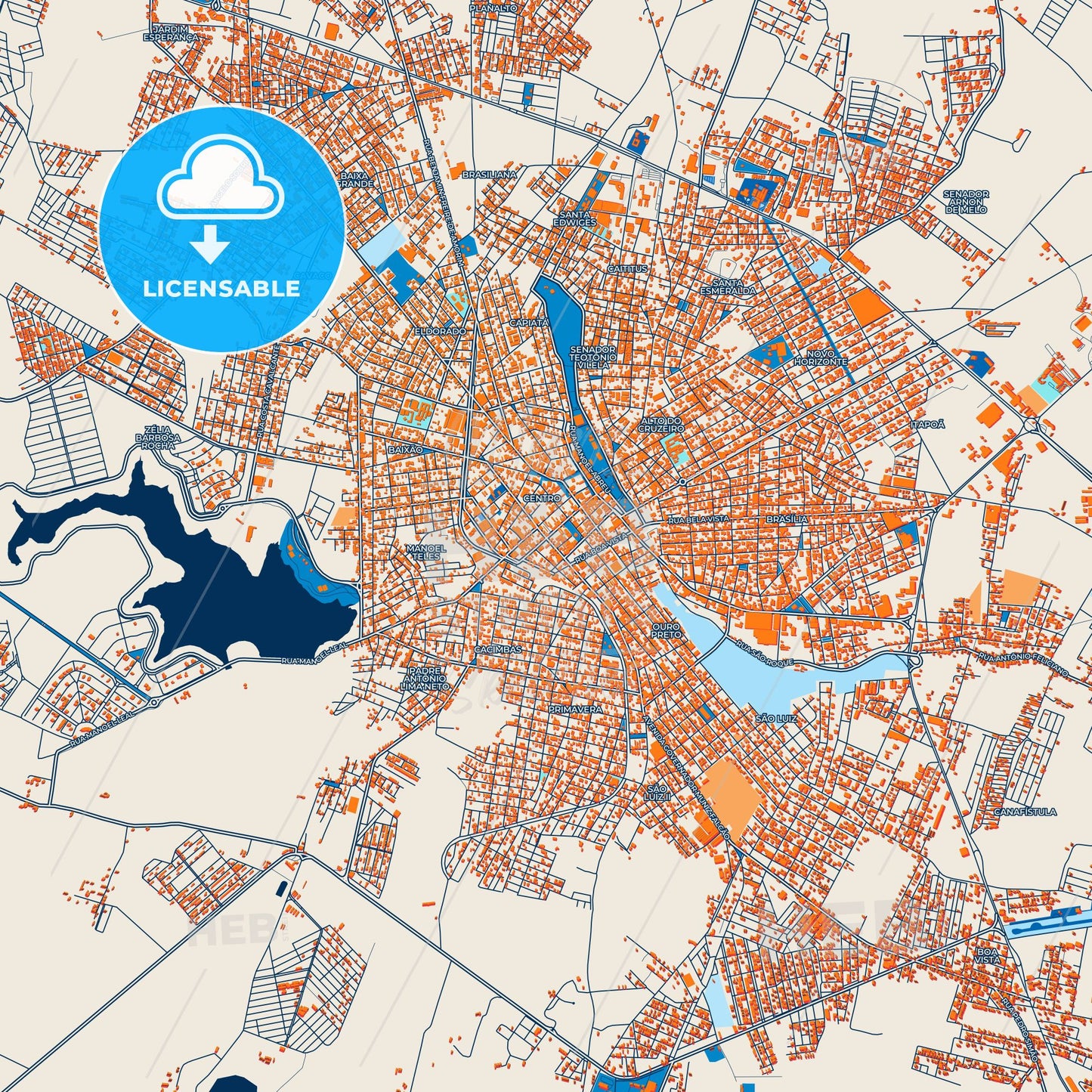 Colorful Arapiraca Street Map with Labels and Buildings