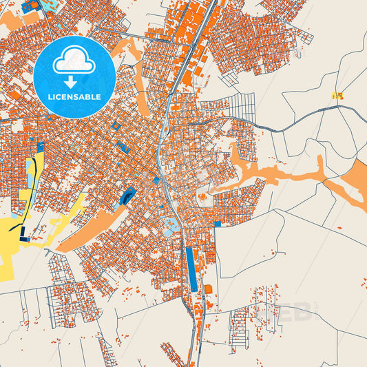 Colorful Arapongas Street Map with Labels and Buildings
