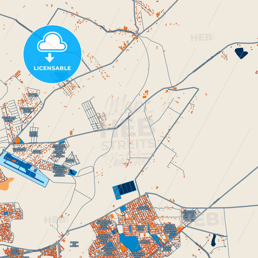 Colorful Araras Street Map with Labels and Buildings
