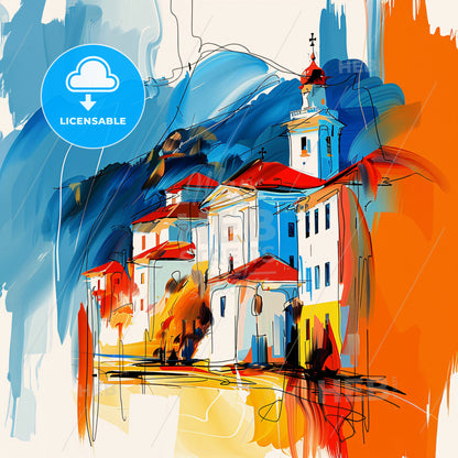 Vibrant Arawa, Papua New Guinea - A Painting Of A Building