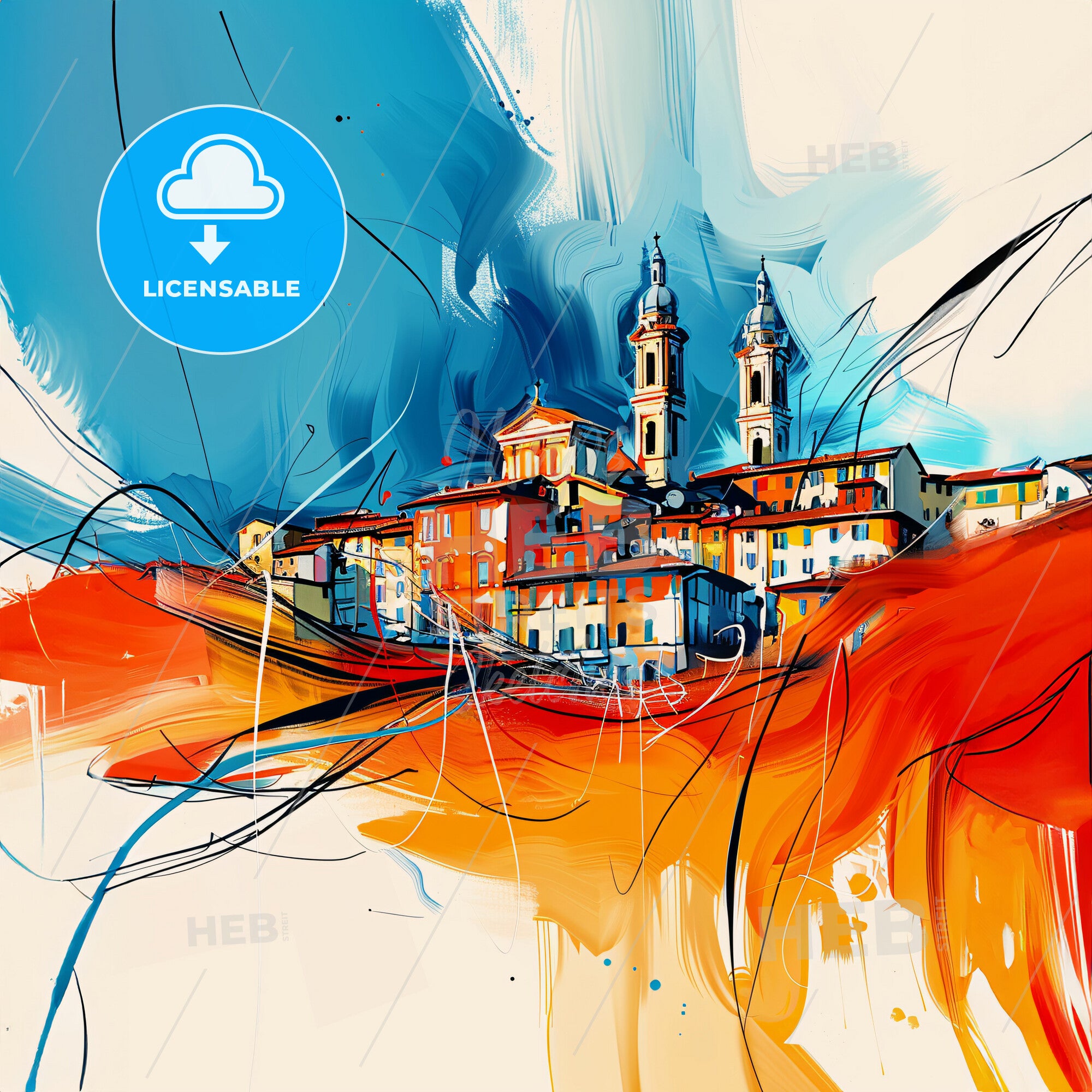 Vibrant Arezzo, Italy - A Painting Of A Town – HEBSTREITS