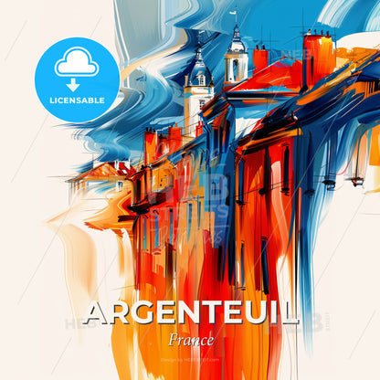Vibrant Argenteuil, France - A Painting Of A Building - Square format print template