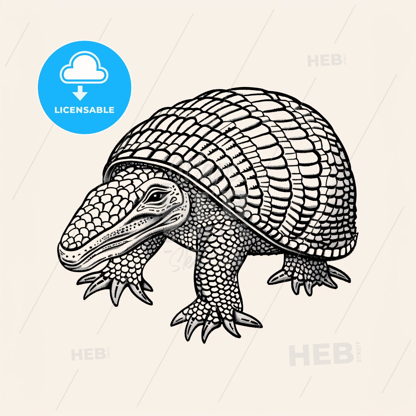 Armadillo - A Black And White Drawing Of A Large Animal