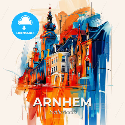 Vibrant Arnhem, Netherlands - A Painting Of A City - Square format print template