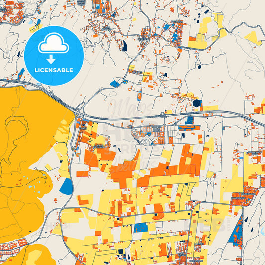 Colorful Arona Street Map with Labels and Buildings