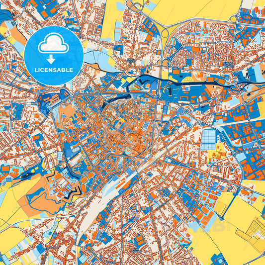 Colorful Arras Street Map with Labels and Buildings