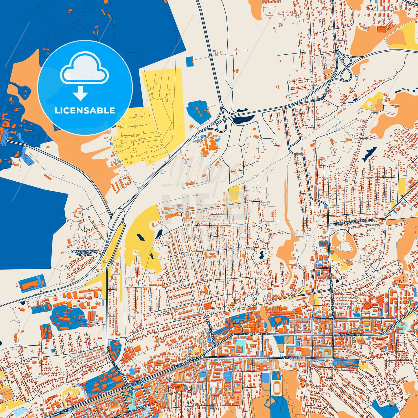 Colorful Artyom Street Map with Labels and Buildings