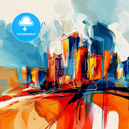 Vibrant Ashdod, Israel - A Painting Of A City