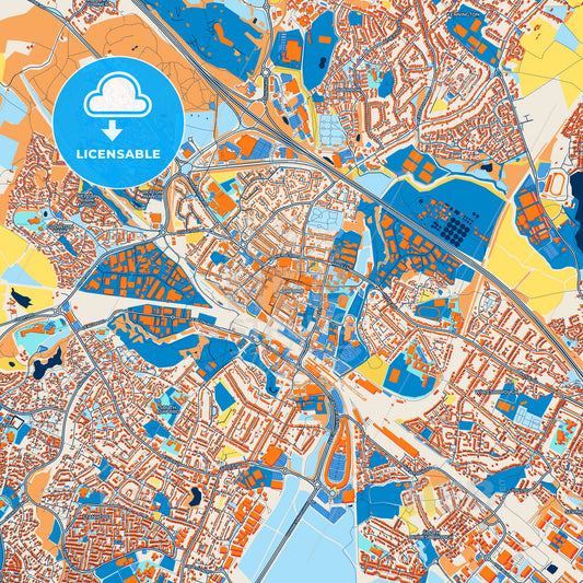 Colorful Ashford Street Map with Labels and Buildings