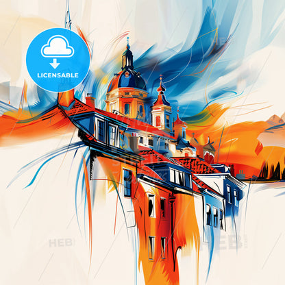 Vibrant Assen, Netherlands - A Painting Of A Building