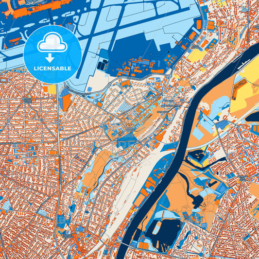 Colorful Athis-Mons Street Map with Labels and Buildings