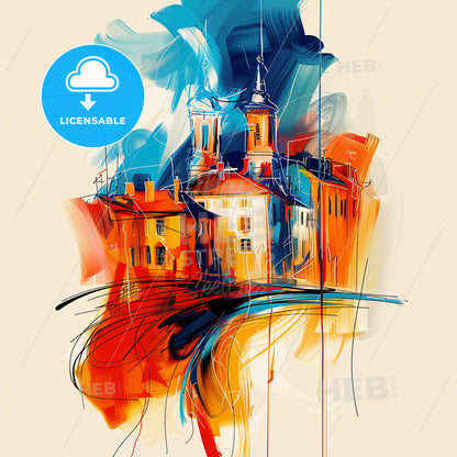 Vibrant Aulnay-Sous-Bois, France - A Painting Of A Building