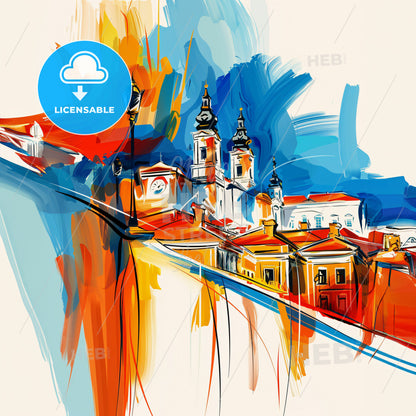 Vibrant Aurora, Colorado - A Painting Of A City