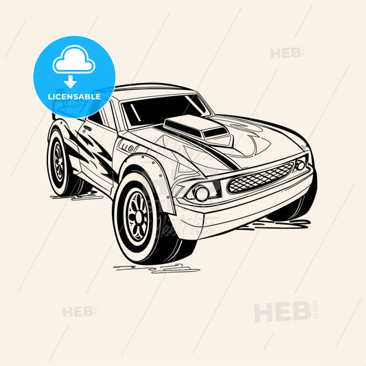 Autocross Car - A Black And White Drawing Of A Car