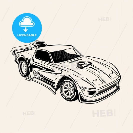 Autocross Car - A Black And White Drawing Of A Race Car