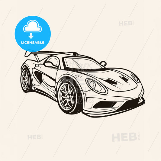 Autocross Car - A Black And White Drawing Of A Sports Car