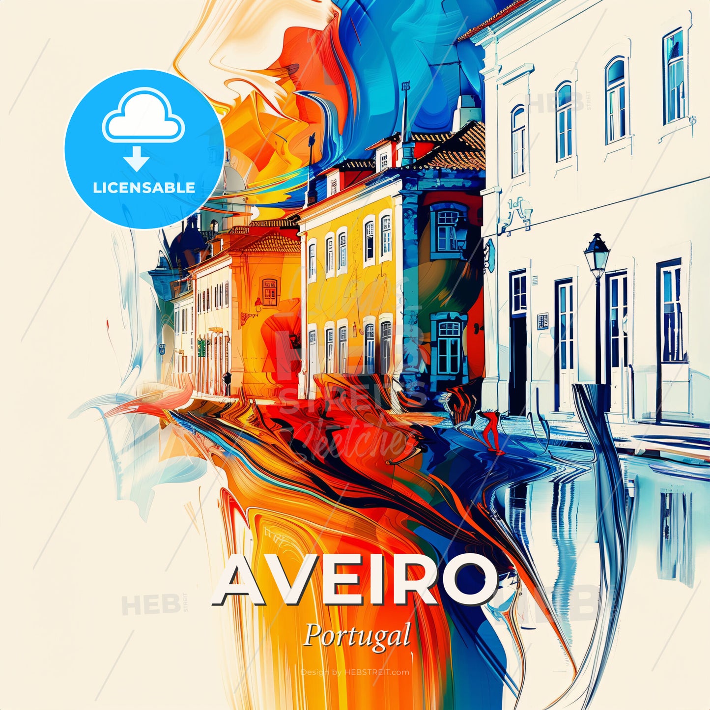 Vibrant Aveiro, Portugal - A Colorful Buildings Next To A Body Of Water - Square format print template