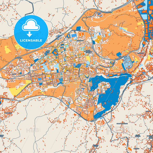 Colorful Avellino Street Map with Labels and Buildings