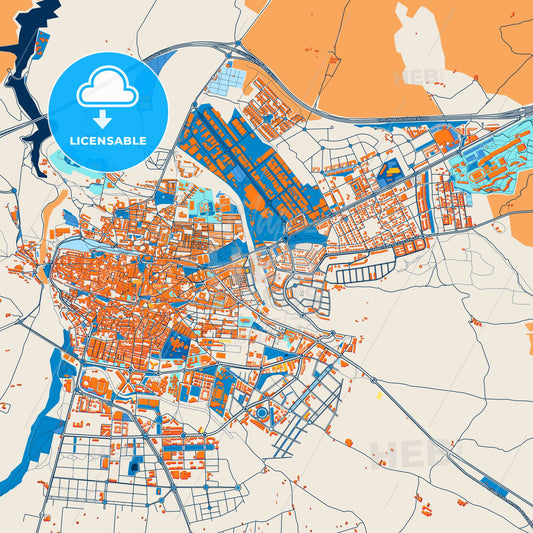 Colorful Ávila Street Map with Labels and Buildings