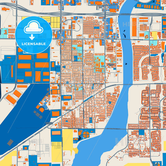 Colorful Avondale Street Map with Labels and Buildings
