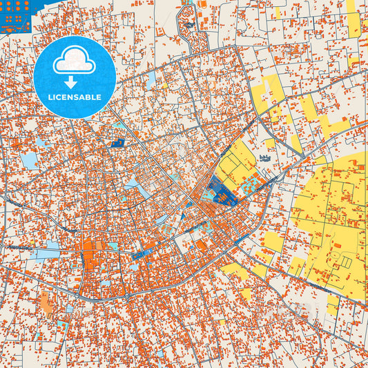 Colorful Az Zawiyah Street Map with Labels and Buildings