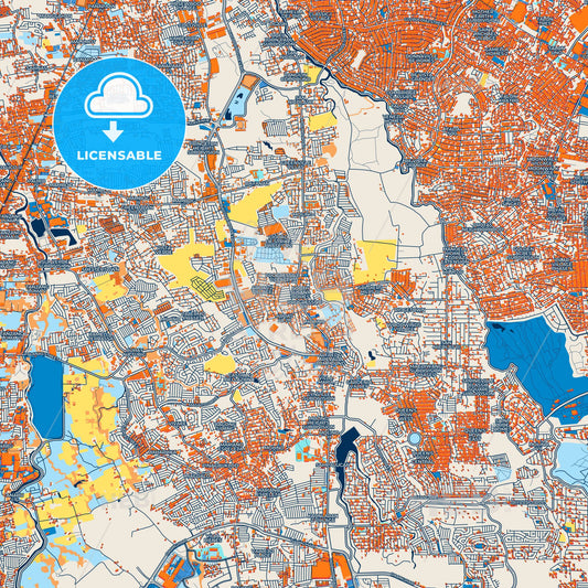 Colorful Bacoor Street Map with Labels and Buildings