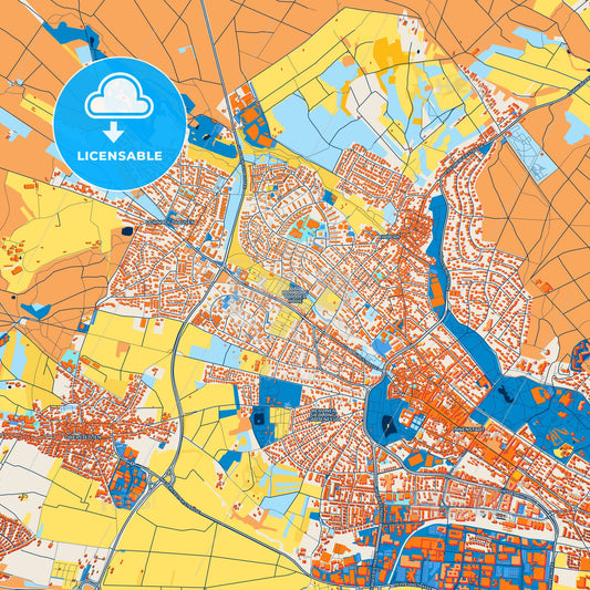 Colorful Bad Homburg vor der Hohe Street Map with Labels and Buildings