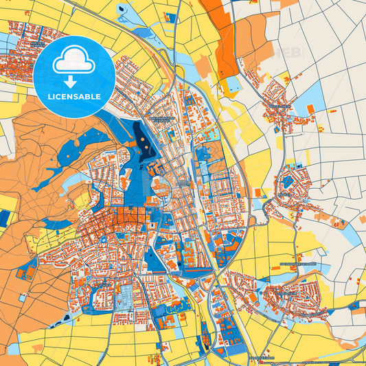 Colorful Bad Nauheim Street Map with Labels and Buildings