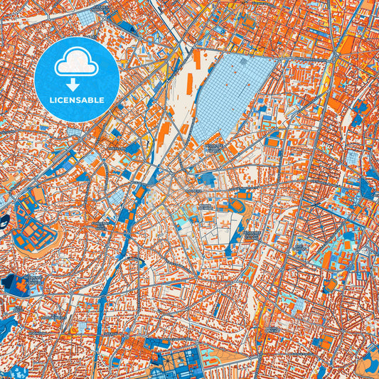 Colorful Bagneux Street Map with Labels and Buildings