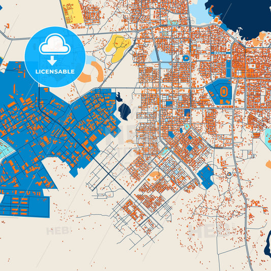 Colorful Bahir Dar Street Map with Labels and Buildings