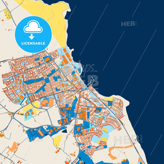 Colorful Balbriggan Street Map with Labels and Buildings