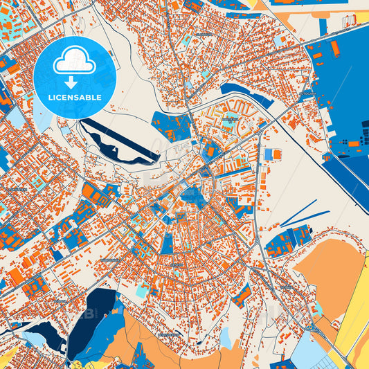 Colorful Bălți Street Map with Labels and Buildings