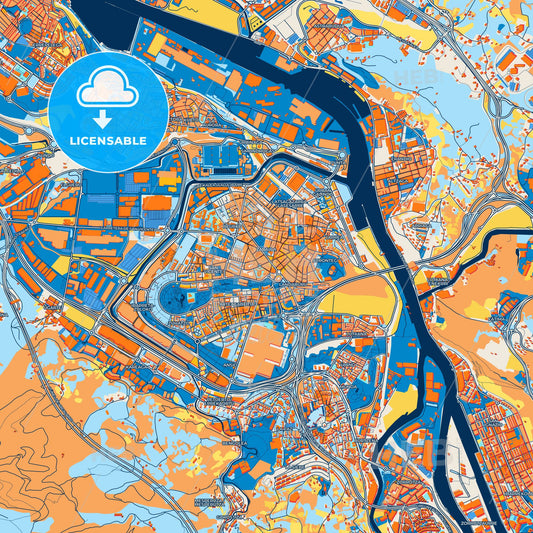 Colorful Barakaldo Street Map with Labels and Buildings