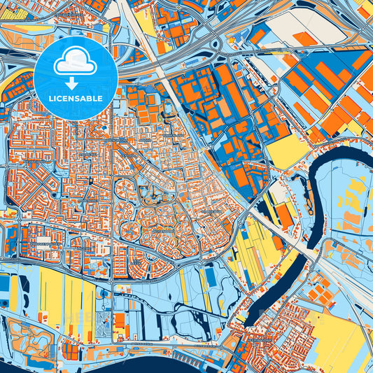 Colorful Barendrecht Street Map with Labels and Buildings