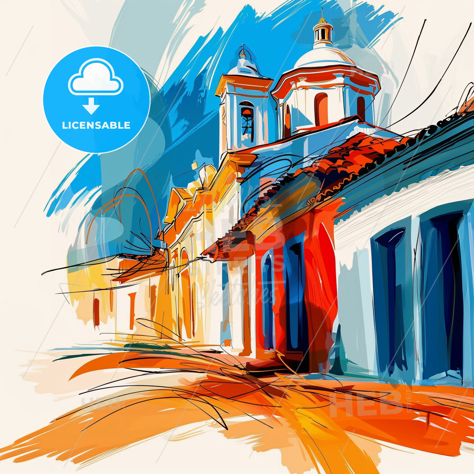 Vibrant Barinas, Venezuela - A Painting Of A Building