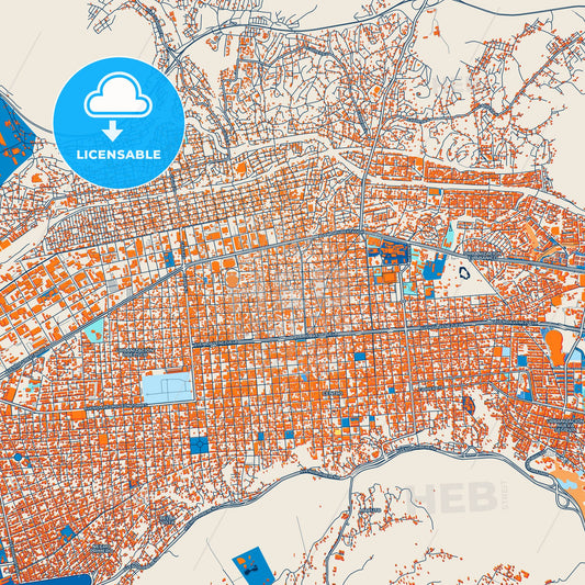 Colorful Barquisimeto Street Map with Labels and Buildings
