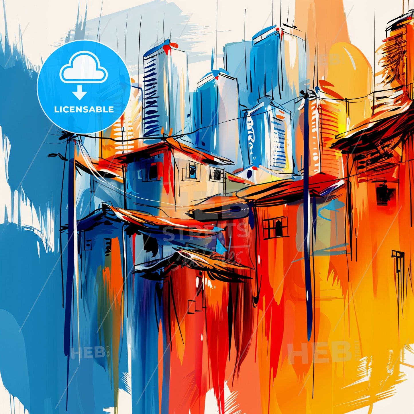 Vibrant Barquisimeto, Venezuela - A Painting Of Buildings And Buildings