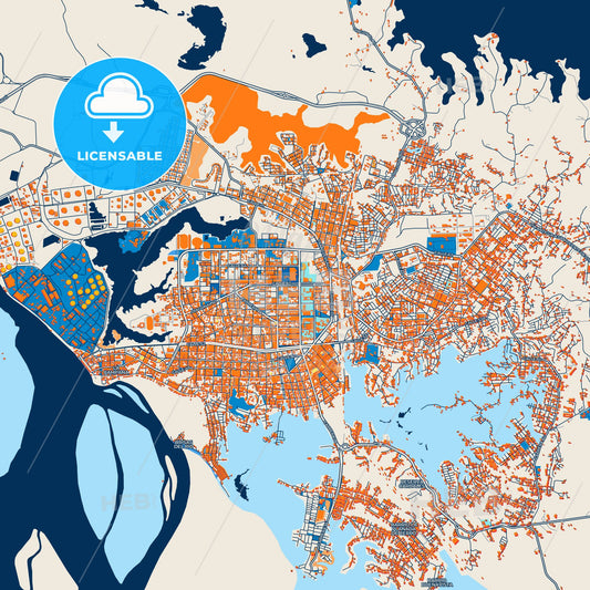 Colorful Barrancabermeja Street Map with Labels and Buildings